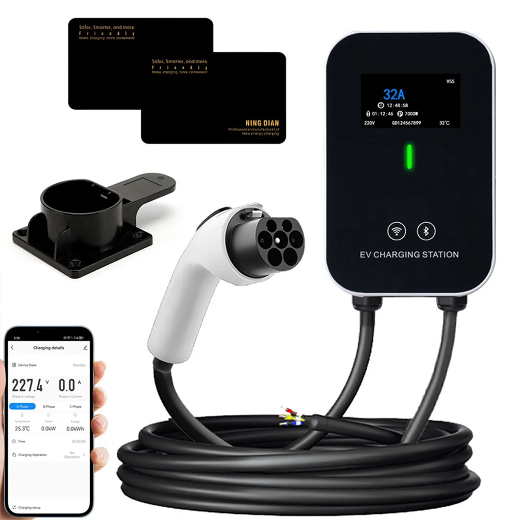 

GBT EV Charger Station Station With APP Control EV Wallbox Swipe Card/Plug And Play Optional APP+Plug and Play 32A 7KW