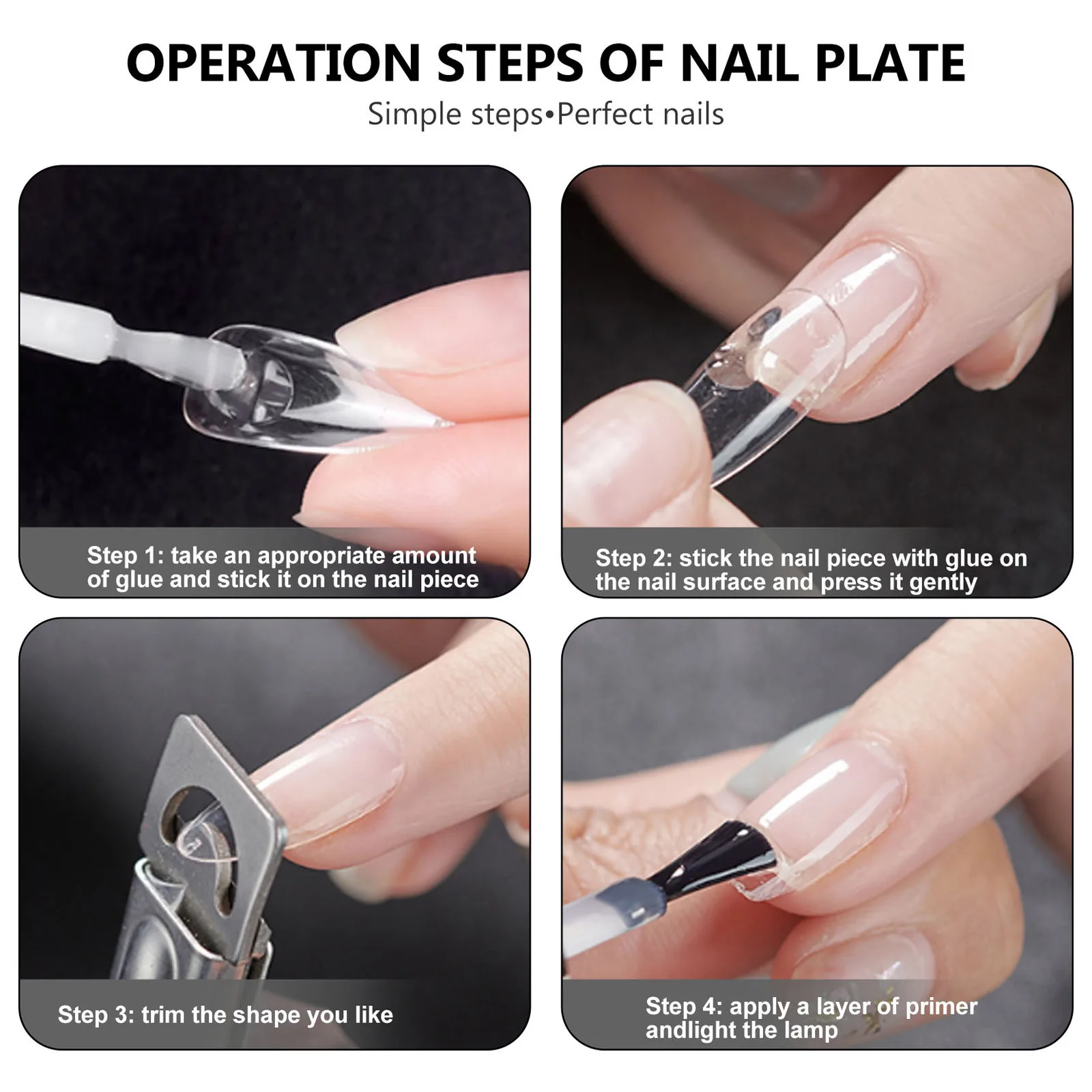 

504 шт., прозрачные накладные ногти с полным покрытием, натуральные прозрачные накладные ногти с квадратным концом для домашнего салона, сделай сам, для использования на свадьбу