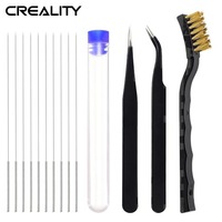 3D Printer Nozzle Cleaning Kit 3D Print Nozzle Cleaner Tools 0.4mm Cleaning Needles and Tweezers with Copper Wire Brush
