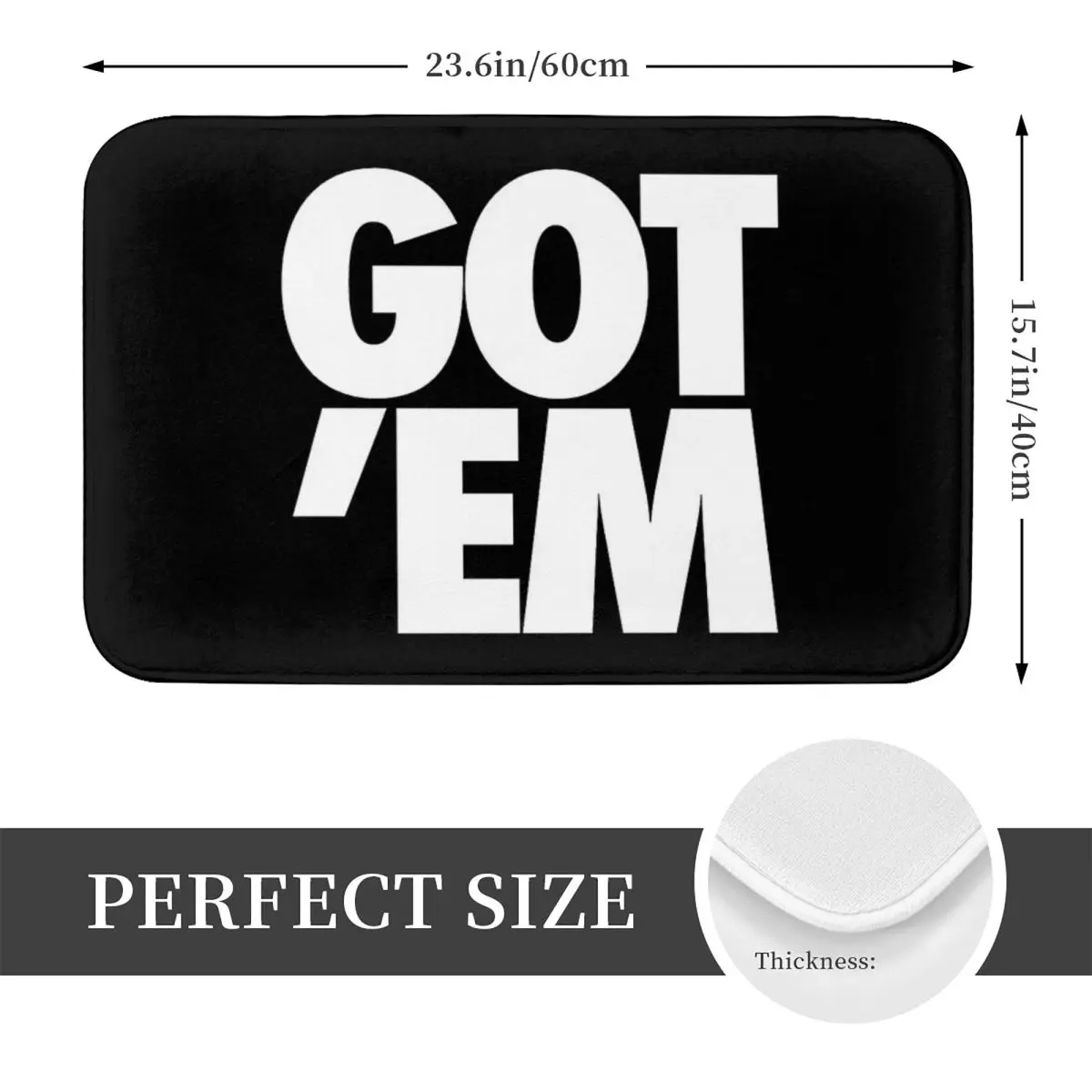 Got Em المضادة للانزلاق ممسحة الكلمة حصيرة السجاد البساط لمدخل المطبخ غرفة نوم المنزل مسند القدم الحصير