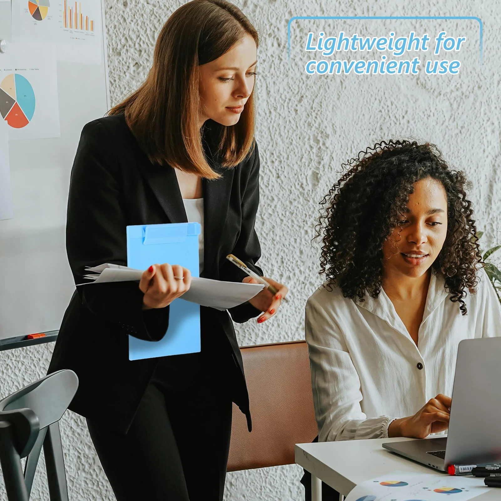 

A5 Clipboard Plastic Hardboard with Scale Pen Holder Lightweight Portable Paper Holder for Office School Business Travel Meeting