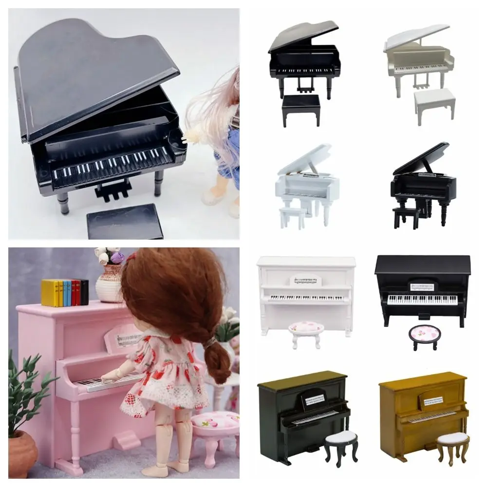 1/12 Doll Piano Craft Wood Multicolor Miniature Pianoforte Doll Accessories Playing House Dollhouse Musical Instruments