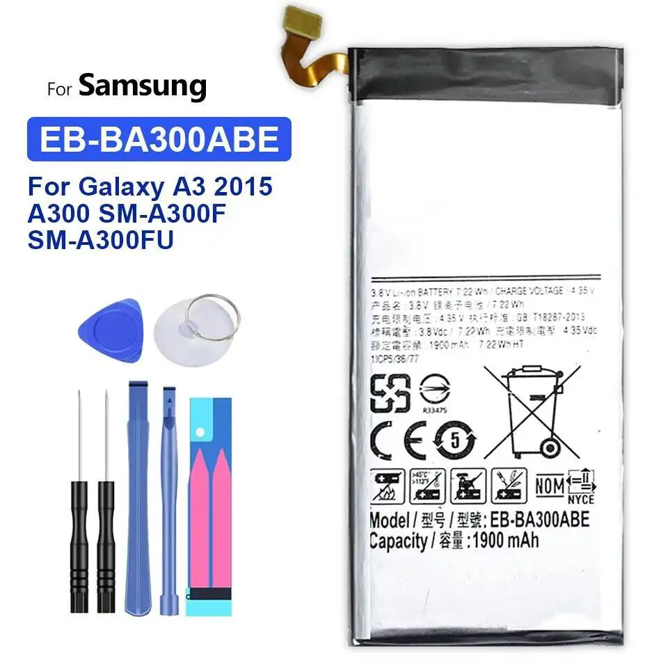 

Высокопроизводительный аккумулятор для мобильного телефона емкостью EB-BA300ABE емкостью 1900 мАч для Samsung Galaxy A3 2015, версия A300 A3000