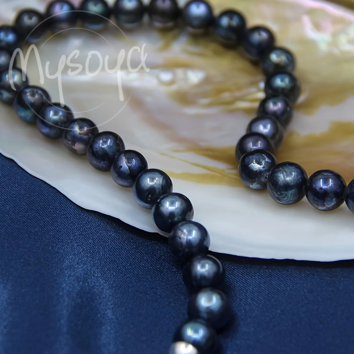 

MYSOYA 7-8/8-9 мм черный пресноводный жемчуг ожерелье натуральный настоящий жемчуг унисекс ювелирные изделия с подарочной коробкой для дня рождения, свадьбы, Рождества