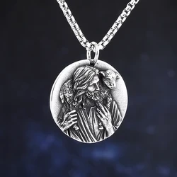 2024 New St Christopher Men`s Saint Of Time Travelers Archangel Michael Dragon Slayer St George Pendant Chain Jewelry Lucky Gift