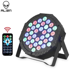 ALIEN 36 LED RGB DMX512 Flat Stage Par Light Effect DJ Disco Party Wedding Holiday Bar Club Decoration Show Sound Activated Lamp