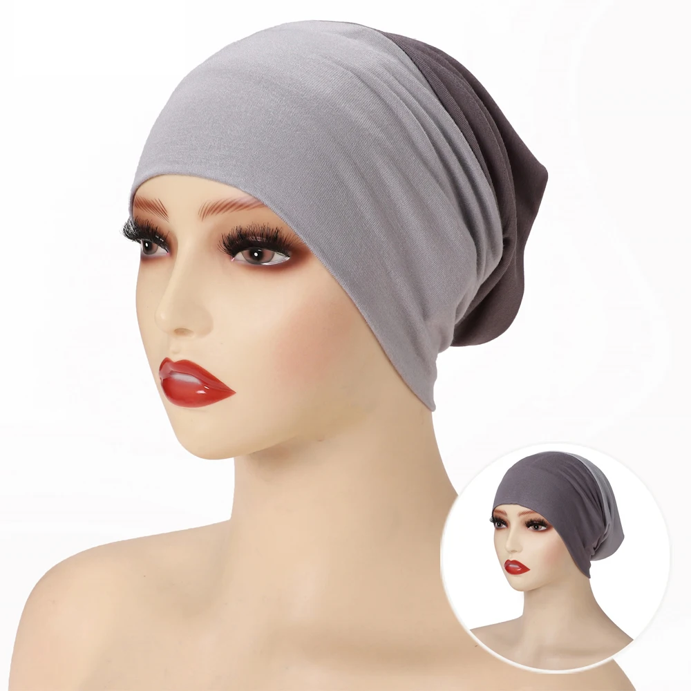 

Soft Underscarf Modal Hat Elastic Headscarf Muslim Women Inner Hijab Turban Hair Loss Head Wrap Ninja Cap Bonnet Turbante Mujer