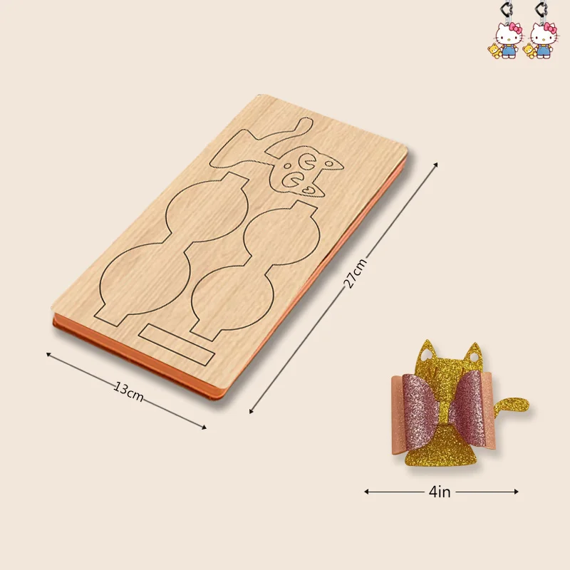 

1 piece 3 layer 3.5-inch cat shaped crown carriage bow wooden cutting die suitable for most machines