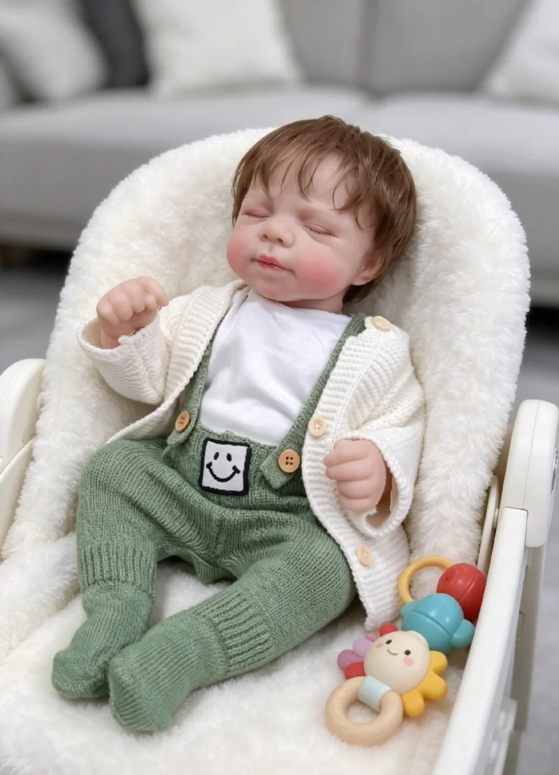 NPK48cm Reborn Pascale Realistic Full Vinyl Body Baby Hand Rooted Hair Lifelike Dolls with Hand-painted 3D Skin Art Doll