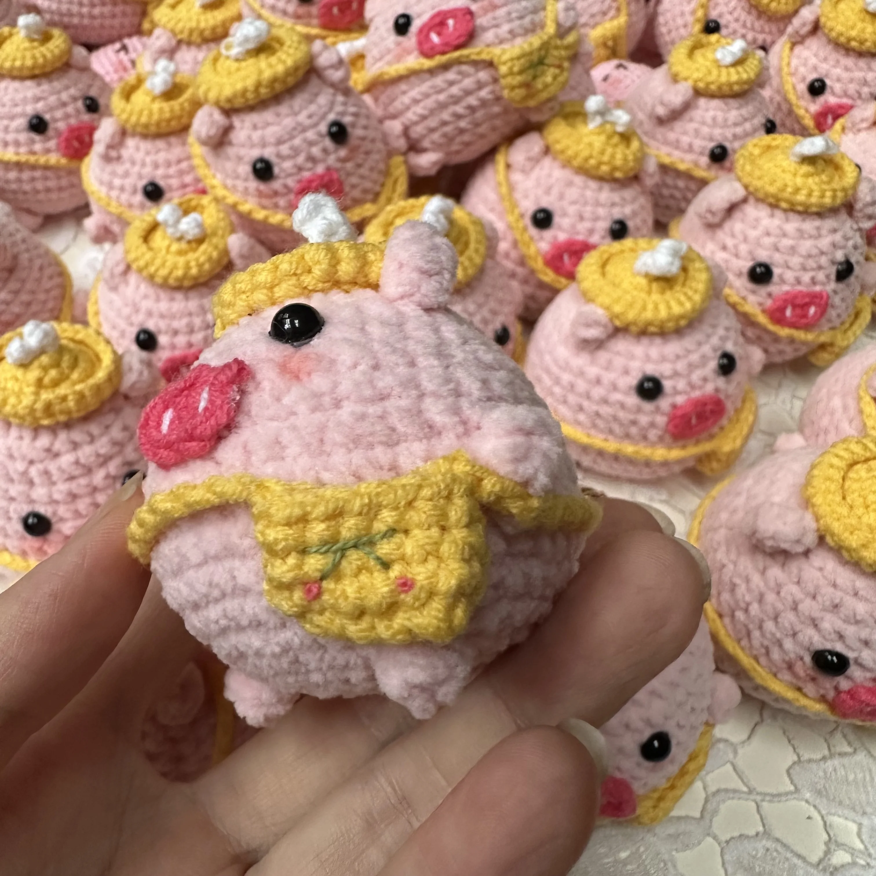 سلسلة مفاتيح مصنوعة يدويًا من الكروشيه الخنزير السمين ، دلاية سيارة منسوجة يدويًا لطيفة ، هدايا هاتف إبداعية ، حقيبة مدرسية ، بيع بالجملة ، 6: كرة #5