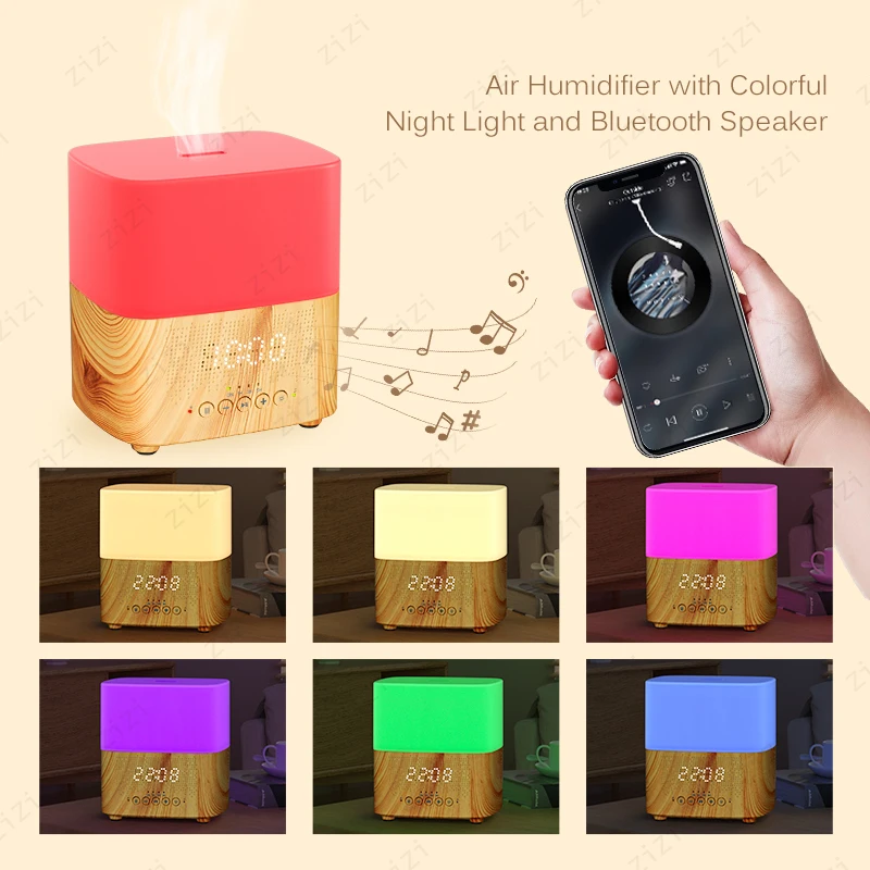 Bluetooth Speaker Humidification Aromatherapy Machine Clock Colorful Atmosphere Light Aromatherapy Machine