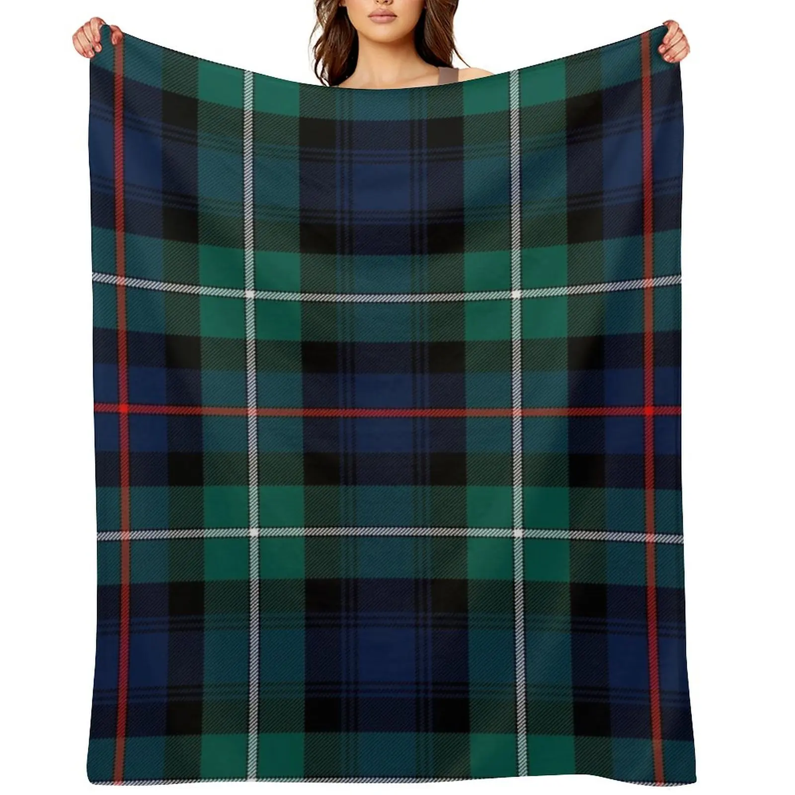 

MacKenzie Modern Tartan Throw Blanket For Sofa Thin christmas decoration Shaggy Furrys Blankets