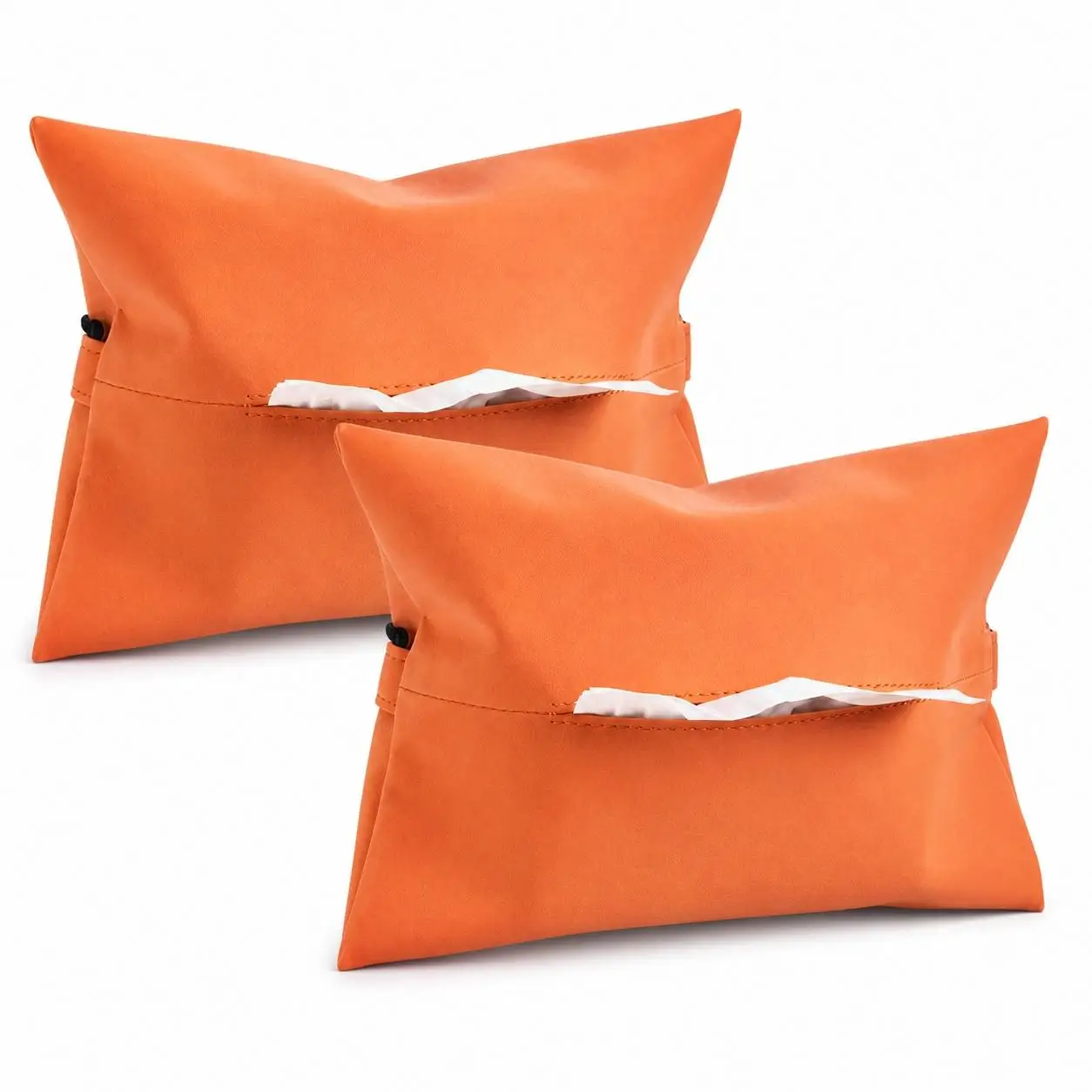 Car Visor Tissue Holder with Straps, Suede Leather Auto Seat Back Armrest Tissue Box