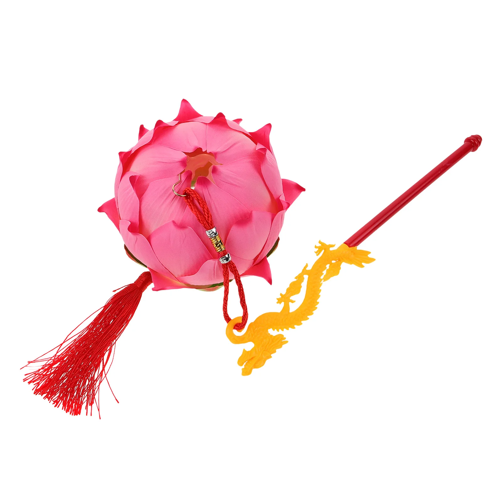 

Lotus Lantern DIY Decorative Silk Cloth Plastic H held Moon Festival Red Color Blessing nament Outdoor Photography Props
