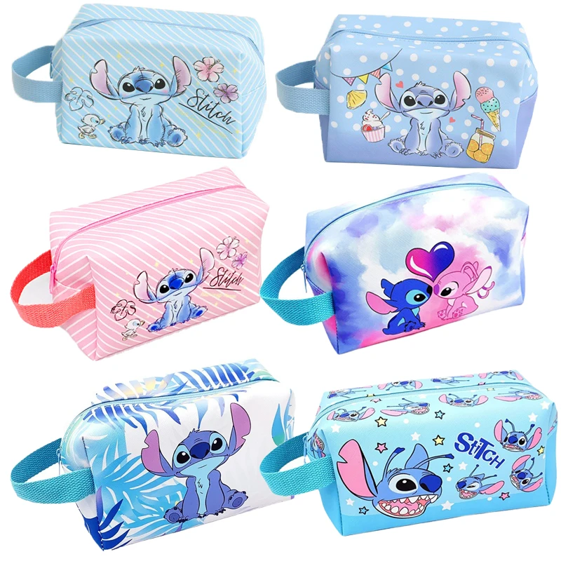 Disney Stitch Cosmetic Bag Women's Makeup Bag Cosmetics Lipstick Storage Bag Large Capacity Pencil Case Coin Purse Girls Gifts