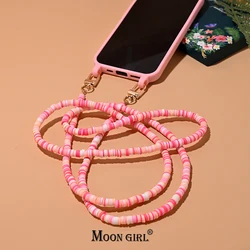 120CM Crossbody Cell Phone Lanyard Fashion Water Bottle Holder Strap Generic Phone Case Chain 6mm Clay Portable Small Bag Chain