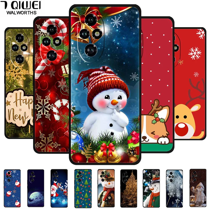 2024 Christmas Phone Cases For Honor 200 Pro 5G Cases Deer Soft Silicone For Honor 200 5G Shockproof Cover Bumper Funda ELP-AN00