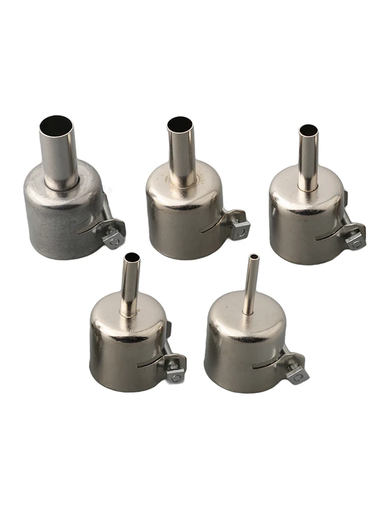 

5pcs Welding Nozzles Soldering Station Hot Air Stations Nozzles Stainless Steel Silver 3/5/6/8/10mm Soldering Station Accessorie