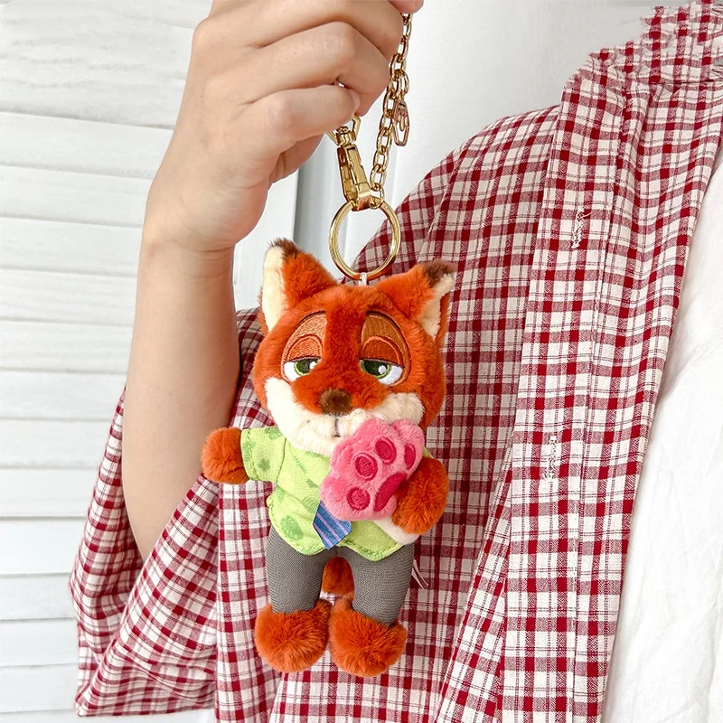 Porte-clés en peluche Zootopia véritable, dessin animé classique, petit pendentif de sac, tentures, cadeaux de noël et d'anniversaire pour enfants, offre spéciale