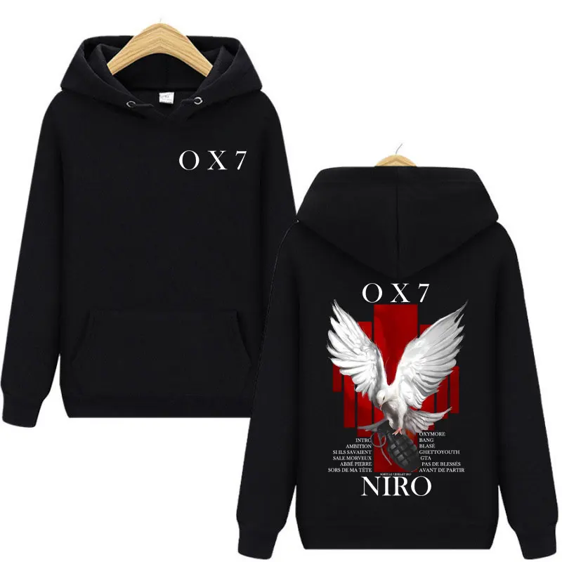 

Rapper Niro OX7 Album Merch Hoodie Men Women Clothing Hip Hop Fashion Hooded Sweatshirts High Quality Fleece Oversized Pullovers