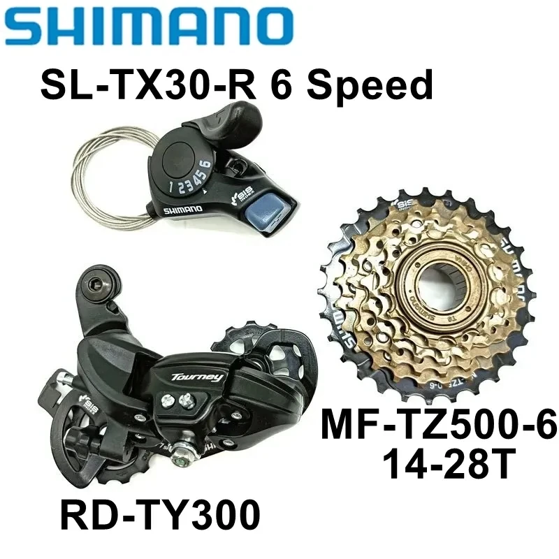 Shimano 6/7 Speed Groupset Tourney RD TY300 Rear Derailleur SL TX30 6S 7S Shifter Lever TX30 MF-TZ500-6 TZ500-7 Bike Cassette