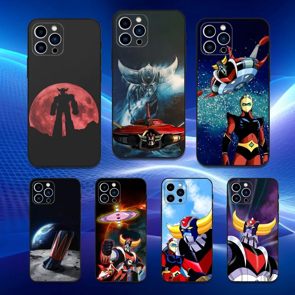 

UFO R-Robot G-Goldoraks Phone Case For iPhone 16,15,14,13,12,11 Plus,Pro Max,XS,X,XR,SE,Mini,8,7,Soft Silicone Black Cover