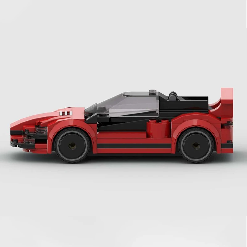 101 piezas, superventas, MOC, modelo de coche deportivo rojo fresco, bloques de construcción modulares, montaje para niños, juguetes de exhibición, regalo sorpresa para Festival