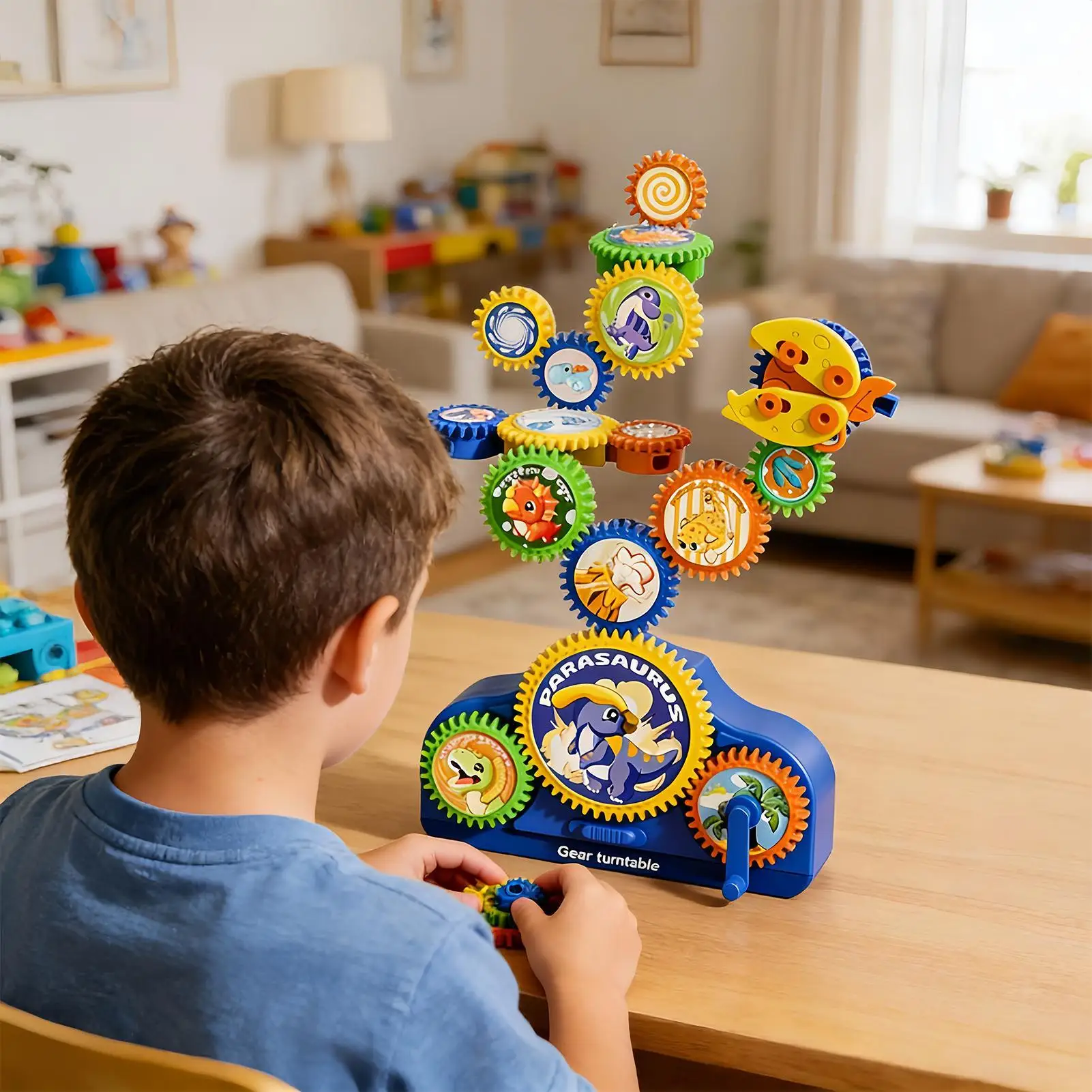 Gears Toys For Kids Interactive Building Blocks Game Gears Building Sets For Children Boy Girl Family Friends Students Home