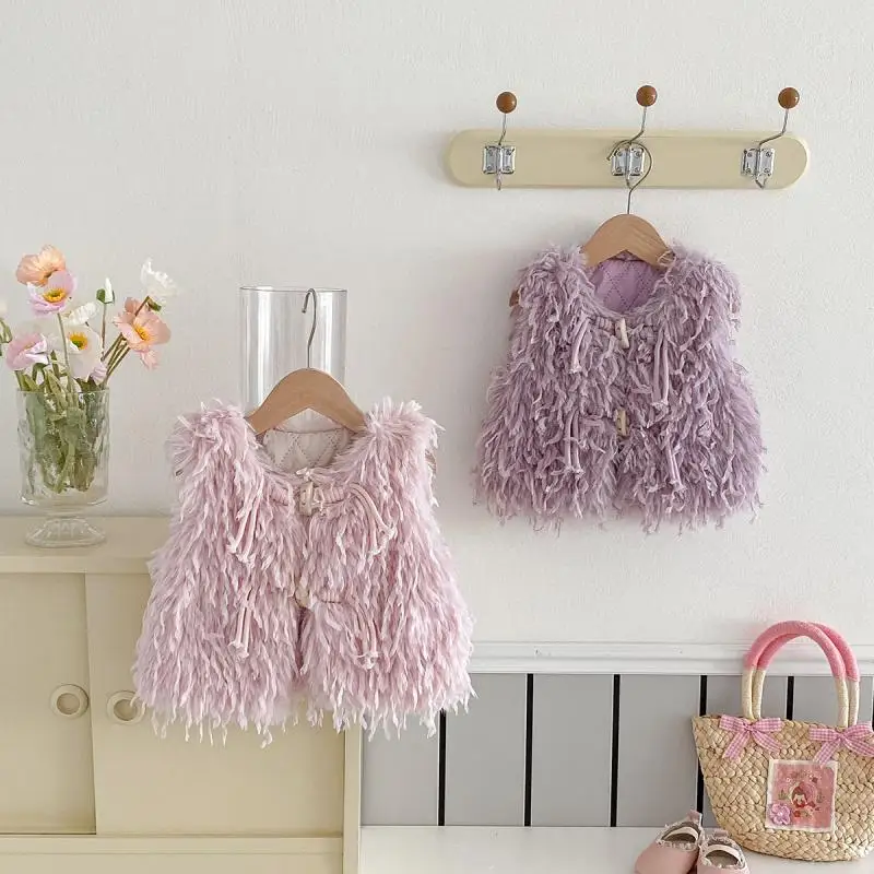 

Girls Fur Coat Baby Warm Winter Coats Thick Fashion Kids Jacket Coat For Girl Outerwear Children Tassels Sweater Clothing