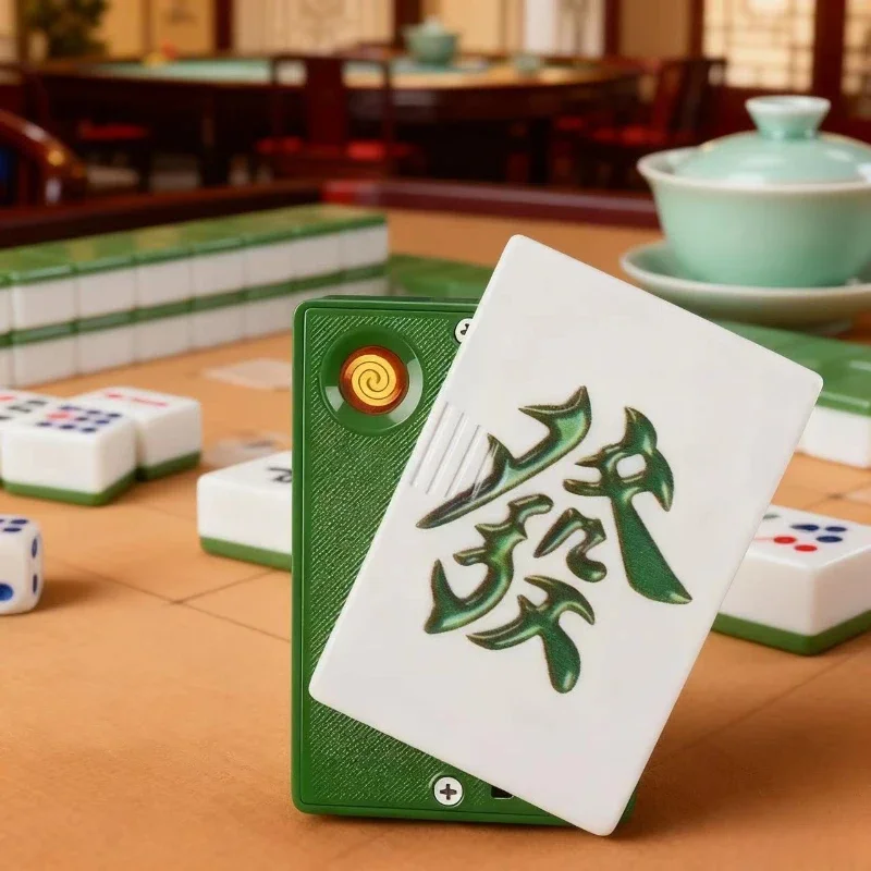 USB Charging Creative Poker/Mahjong Lighter Portable Fashion Metal Windproof Tungsten Wire Lighter Personalized Men's Gift New