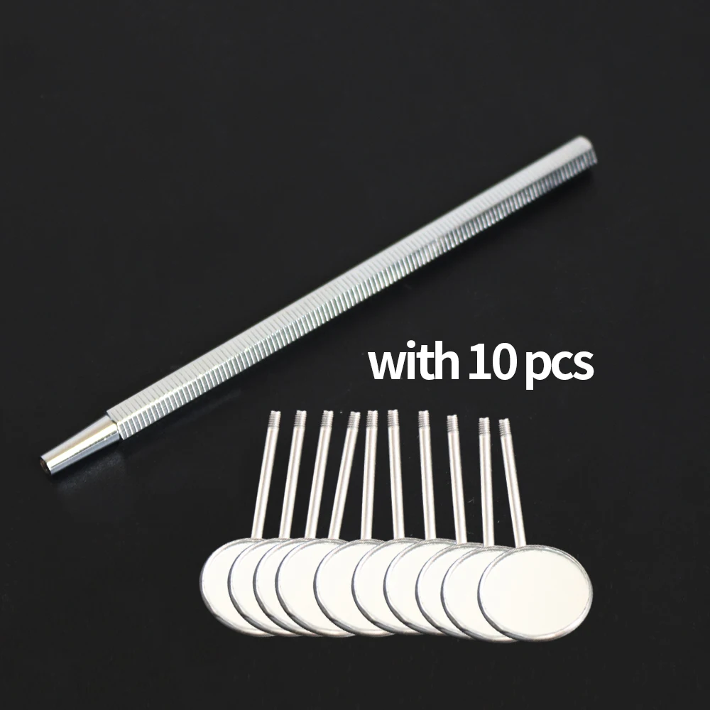 10 Pieces Replaceable Dental Mouth Mirror Reflector Dentist Equipment Stainless Steel Dental Mouth Mirror Oral Care Tool Set Kit