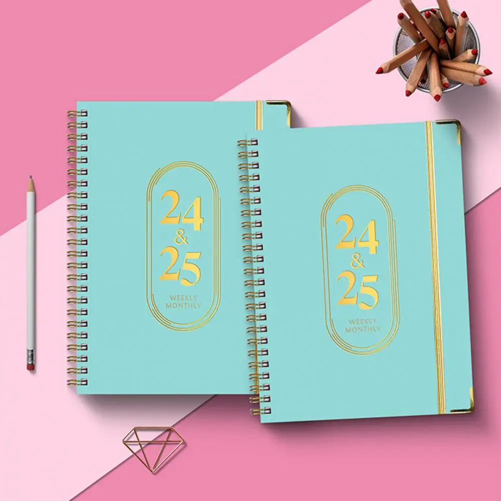 كتاب مخطط 6.2 × 8.5 مخطط أسبوعي شهري أكاديمي A5 مخطط بغلاف مقوى 2024-2025 ملف تخطيط أسبوعي شهري للطلاب