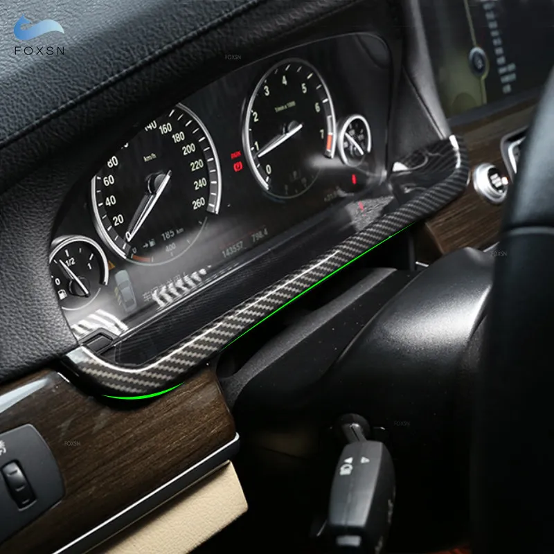 For BMW 7 Series F01 F02 F03 F04 2009-14 ABS Carbon Texture Dashboard Display Decorative Frame Car Interior Accessories