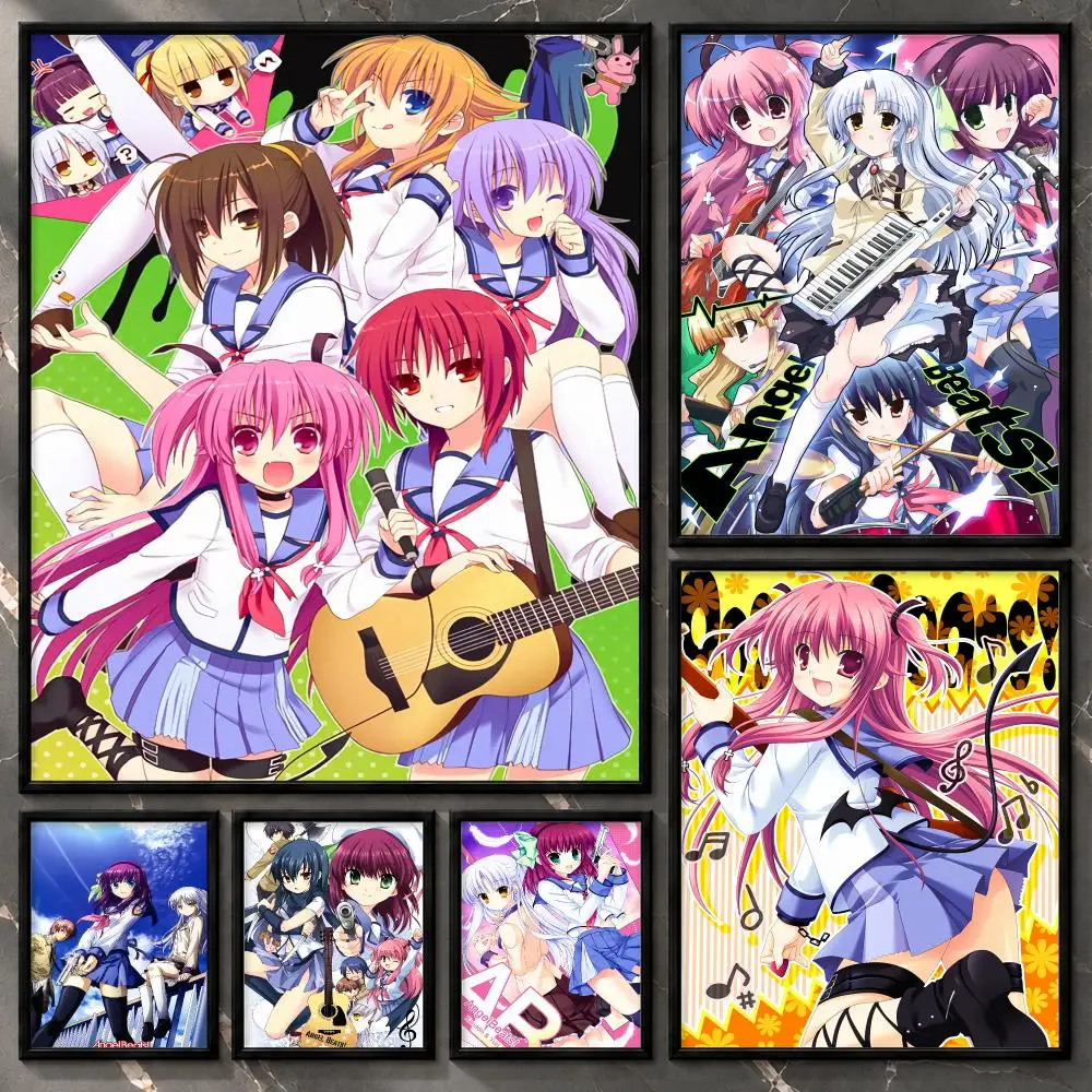 Angel Beats Afterlife School Fantasy Music Action Anime Drama Poster Aesthetic Unframed Wall Prints for Bedroom & Living Room