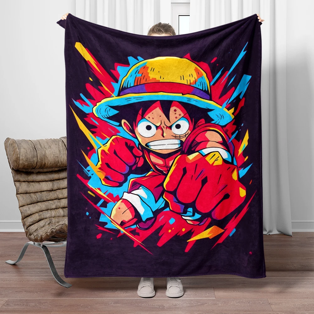 Cartoon ONE PIECE blanket - lightweight flannel throw sofa, bed, knee, travel,  living room, office, sofa, chair,  anime