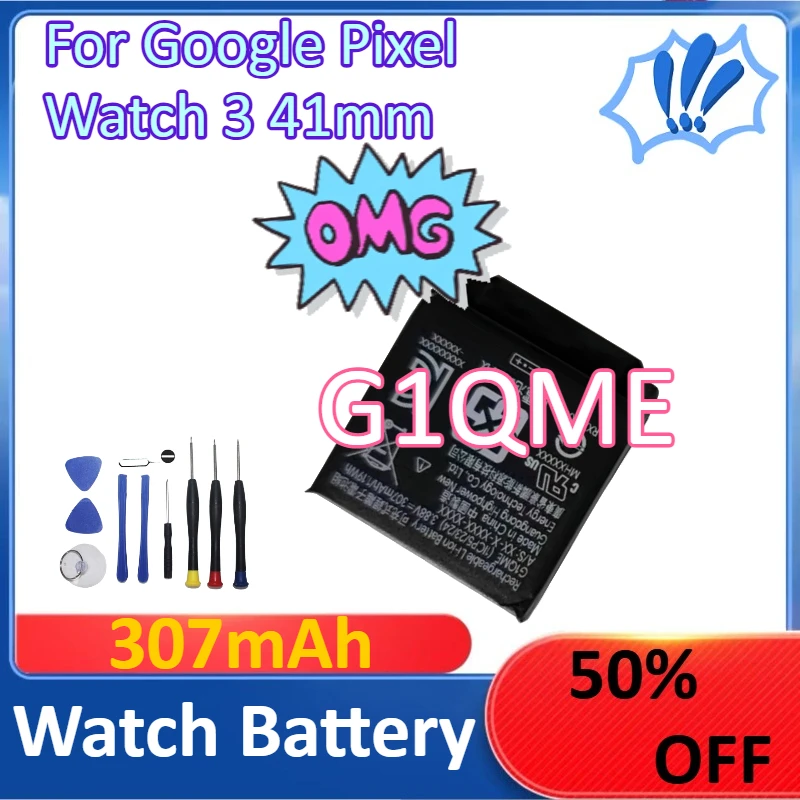 

G1QME 307mAh Watch Battery for Google Pixel Watch 3 41mm Lithium Battery +Tools