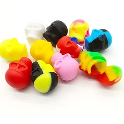 2/6Pcs skull style non stick silicone box container 13ML non stick oil wax storage box silicone can