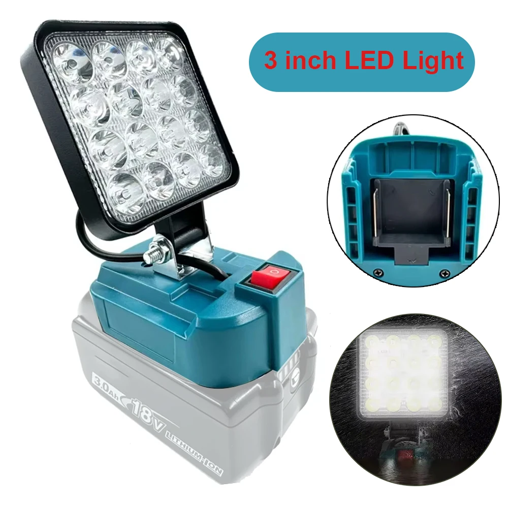 

For Makita 14.4V-18V Li-ion Battery Lantern Outdoor Flashlight 3 inch Cordless LED Work Light Camping Lamp Emergency Lighting