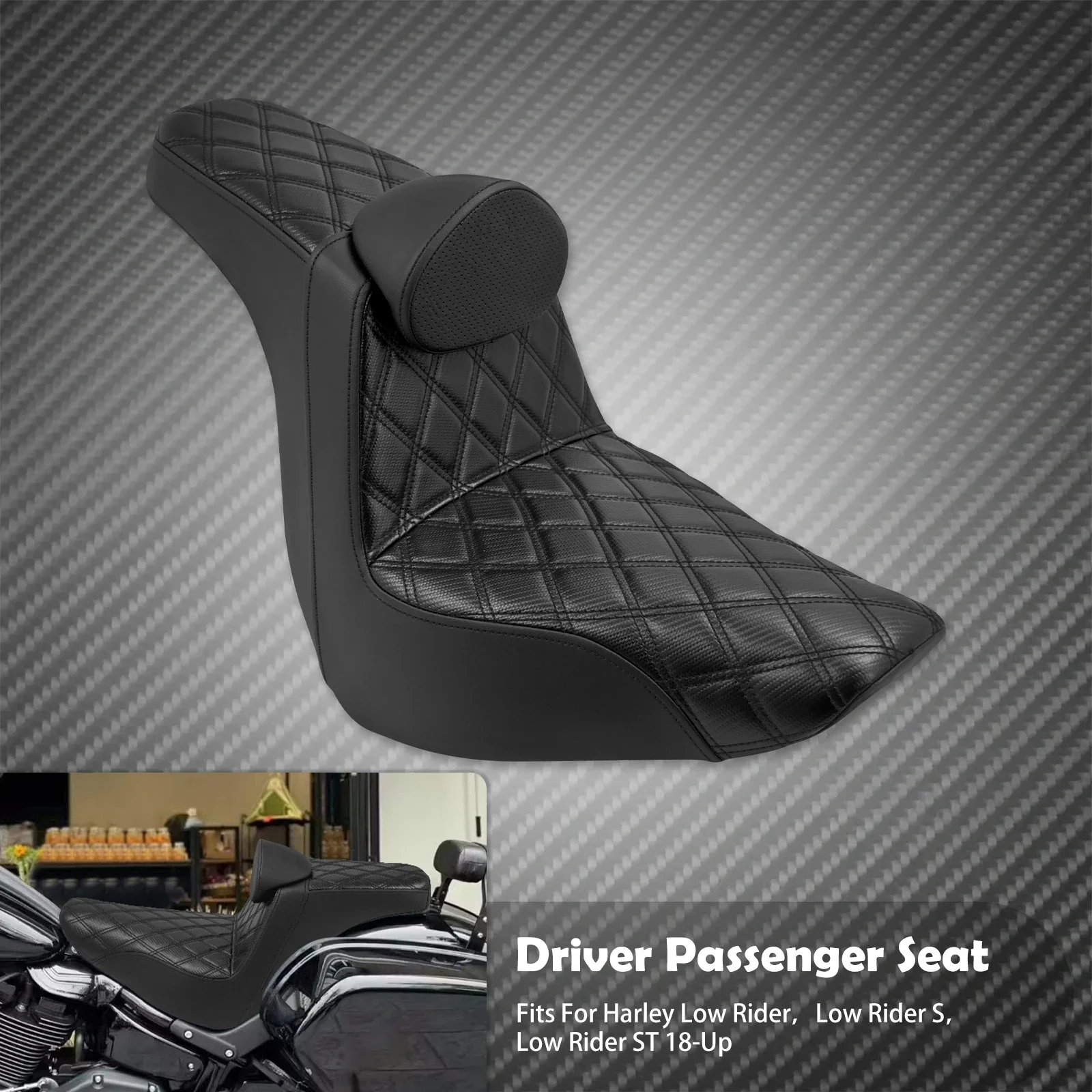 Motorfiets Twee-Up Voor Achter Bestuurder Passagiersstoel Met Rugleuning Kussen Voor Harley Softail Low Rider FXLRST FXLR FLSB 2018-Up