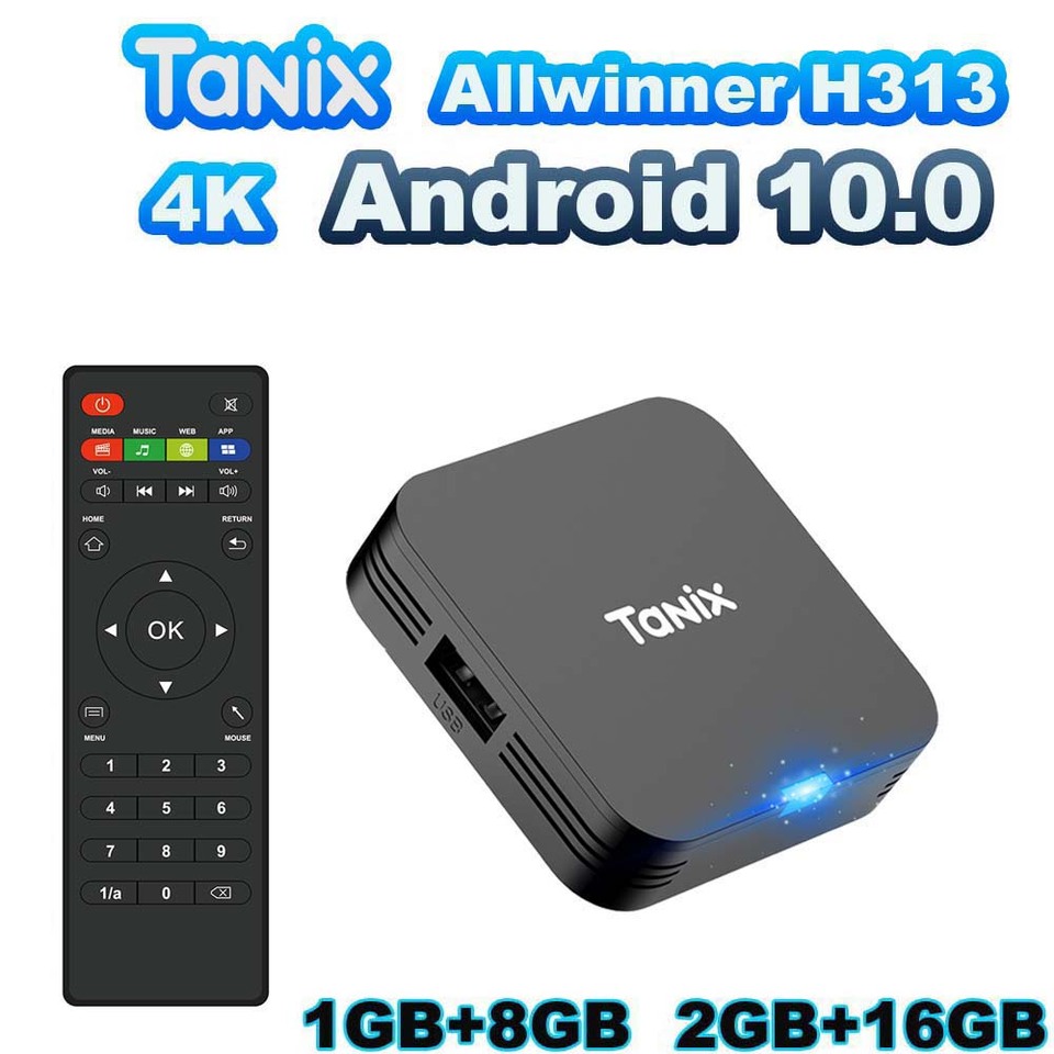  TANIX TX1 Android 10.0 Allwinner H313 Quad Core 4K HDR Mini Game TV Stick 2.4G Wifi RAM 1GB 2GB ROM 8GB 16GB Smart TV Box 