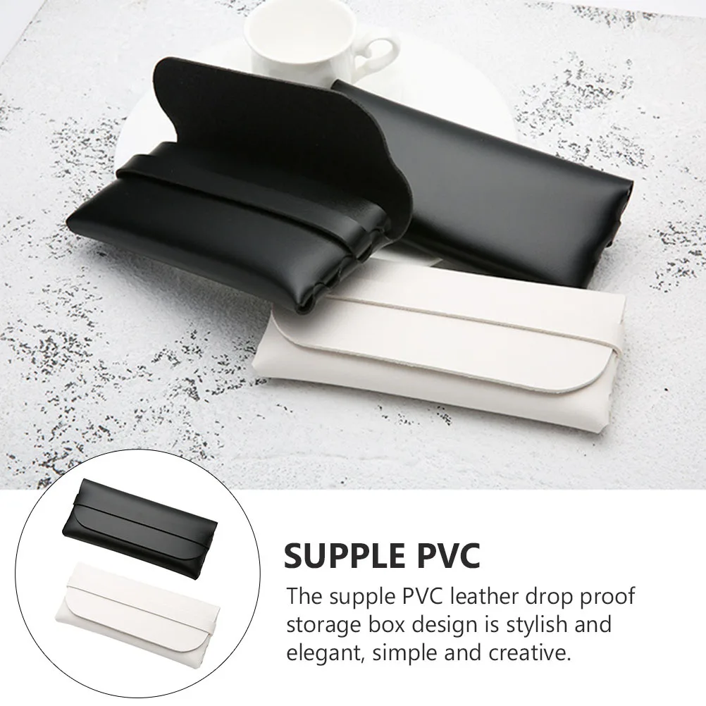 

2Pcs Glasses Case PVC Portable Eyeglasses Storage Box Scratch Resistant Drop Proof Spectacle Case for Men Women