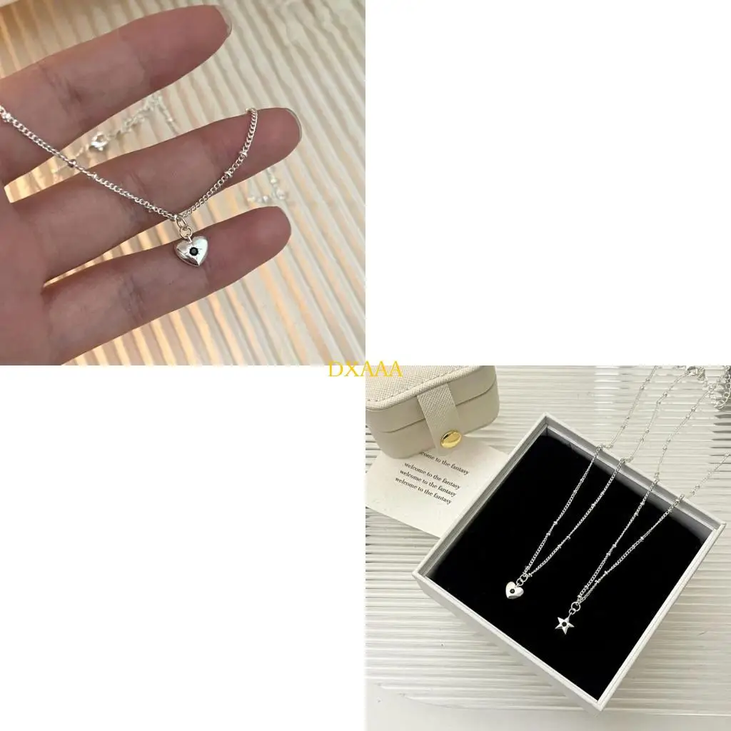DXAA Fashion Trend Niche Star Love Pendant Collarbone Chain Temperament Necklace