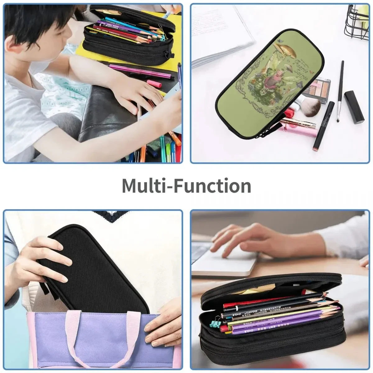 Large-capacity Pen Box Soiree Melan Pink Melanie Martinez School Accessories Album Post Double Layer Pencilcase Girl Makeup Bag