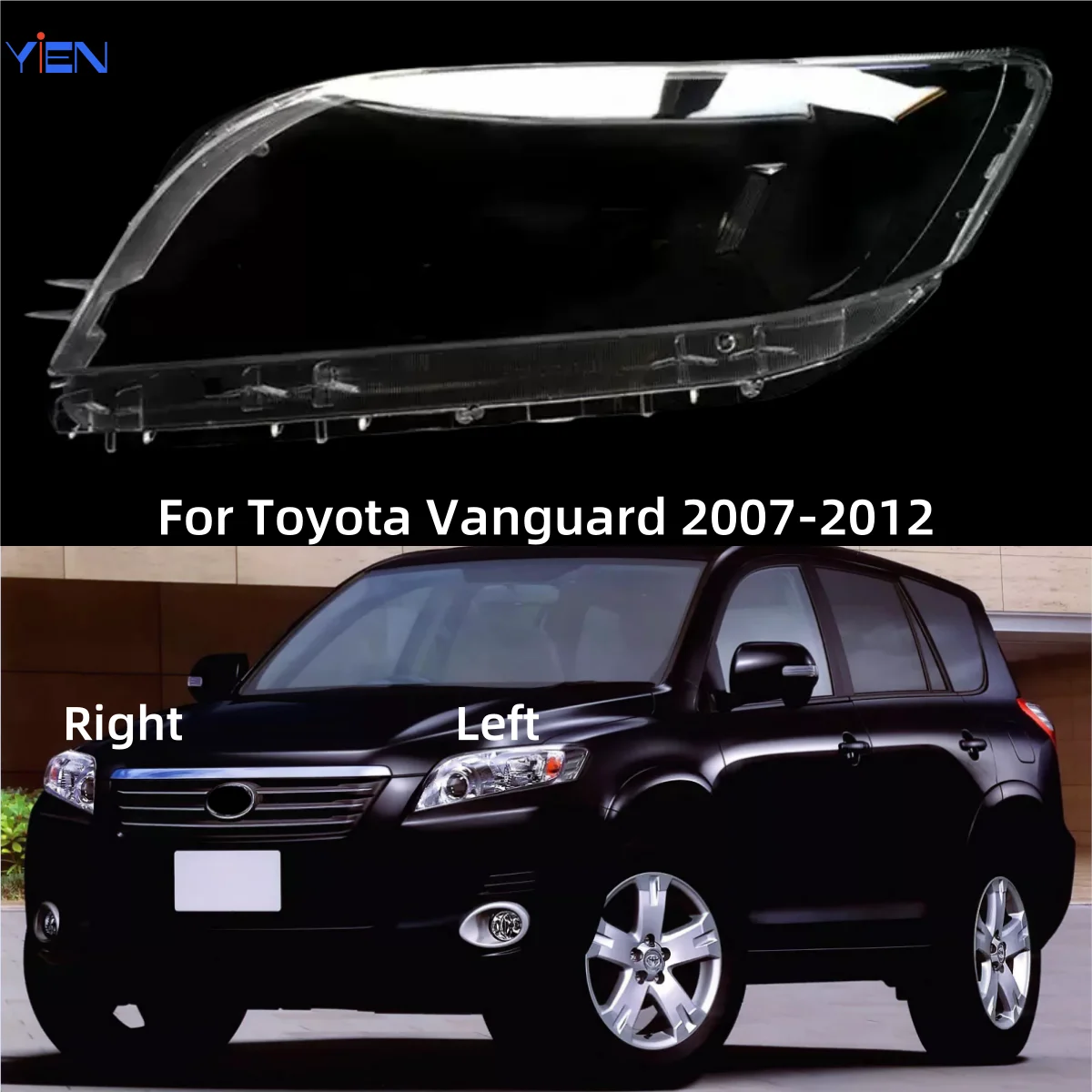 

For Toyota Vanguard 2007 2008 2009 2010 2011 2012 Car Interior Replacement Parts Headlights Lamp Cover Transparent shell