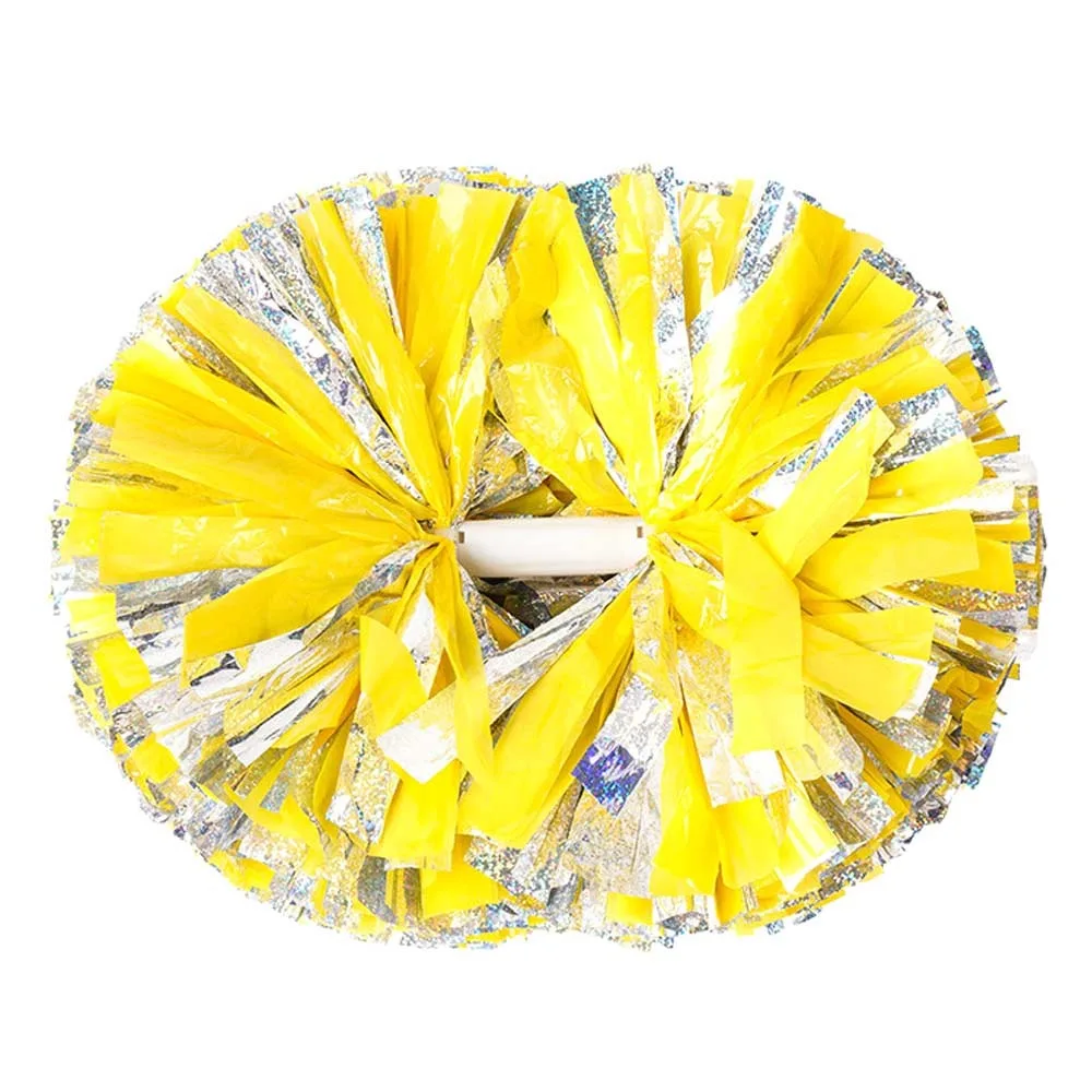 30cm*37cm Cheerleader Pom Poms Double Hole Handle PET Cheerleading Accessories Come On Props Multicolors Pom Poms