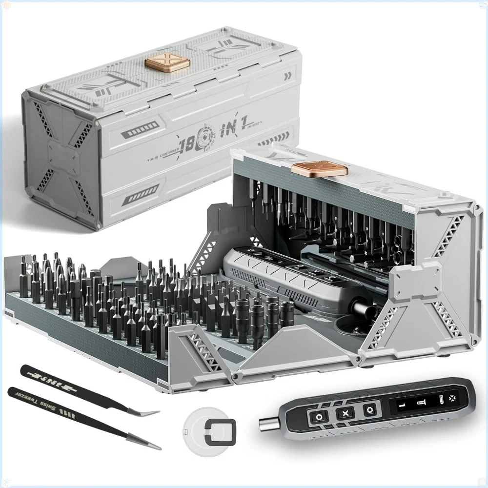 

180 in 1 Electric Screwdriver Set, 3 Torque Modes with 162 Magnetic Precision Bits, Screwdriver it for PhoneWatch Laptop Drones