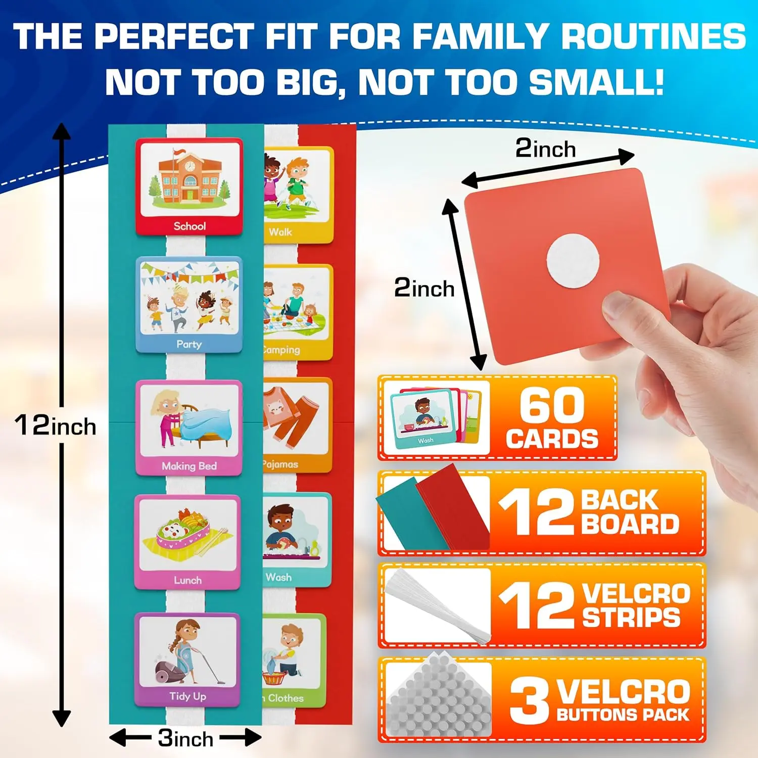 60 Pcs Visual Schedule Visual Wall Planner Daily Routine Chart for Kids Daily Visual Schedule Card Chore Chart Learning Material
