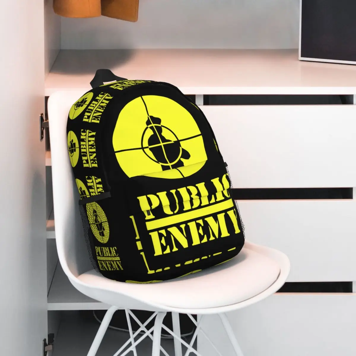 Mochila con logotipo de Public Enemy, bolsa de libros para estudiantes de secundaria y secundaria