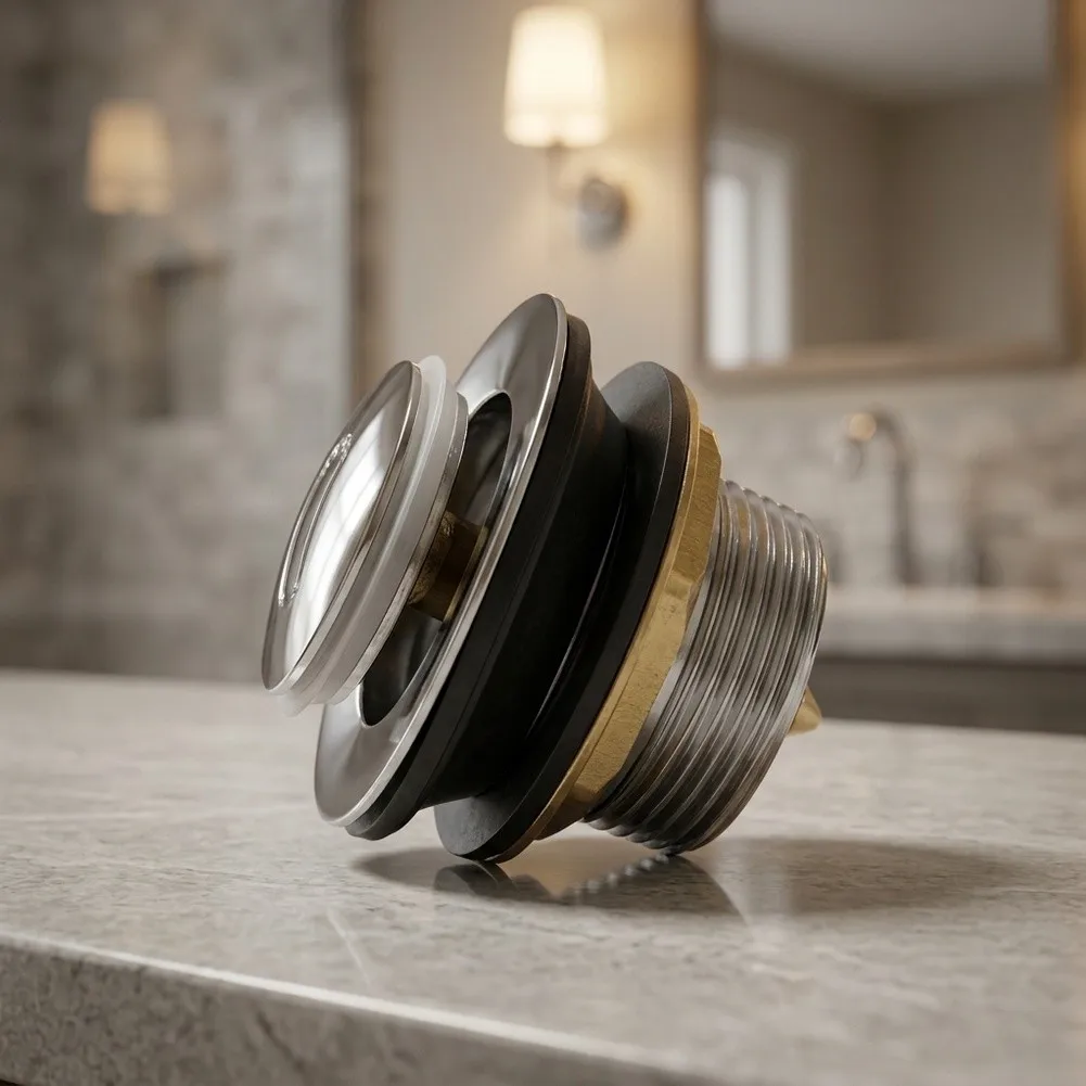 Tub Waste Drain Component Set for Bathroom Renovation Projects Featuring Alloy Brass and Plastic Construction Materials