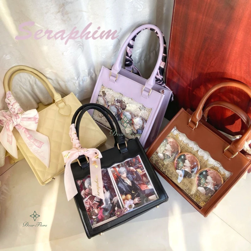 Y2K Sweet Girl Transparent Crossbody Bags Women's Fashion Ita Bag Trendy Tote Bag Lolita Shoulder Bag DIY Display Handbag Purses